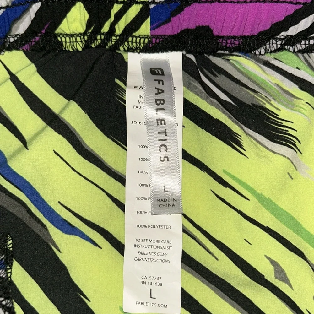 Fabletics Mini Mikah Skirt L Multi Colorful Elastic Waist Pockets Yoga Swim